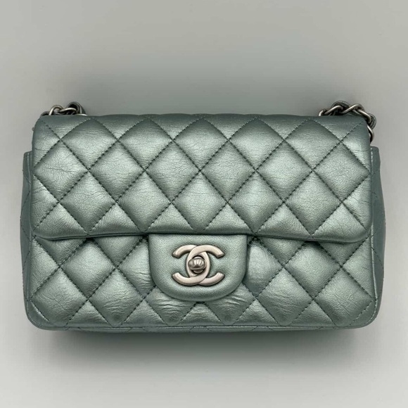 CHANEL Handbags - Chanel Classic Flap Pale Green - RARE COLOR